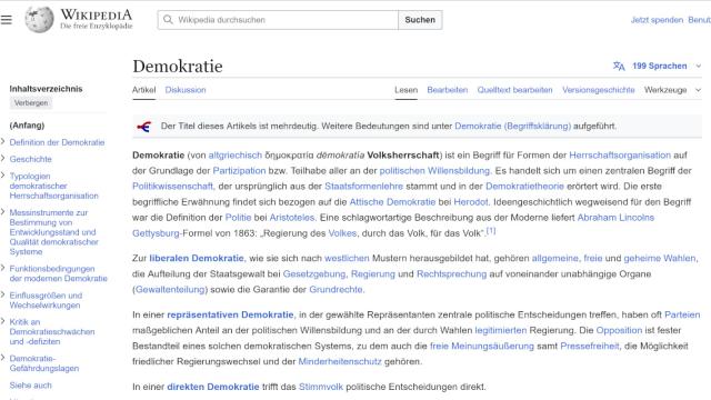 Wikipedia Demokratie